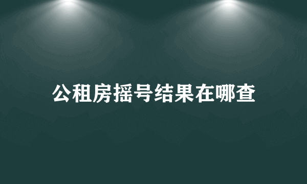 公租房摇号结果在哪查