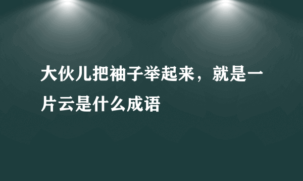 大伙儿把袖子举起来，就是一片云是什么成语