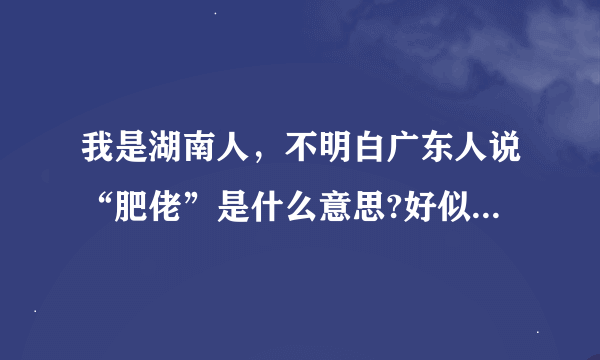 我是湖南人，不明白广东人说“肥佬”是什么意思?好似听过一个学生叫不及格，对吧?