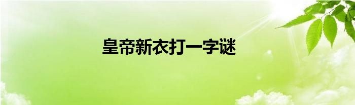 皇上的新衣打一字