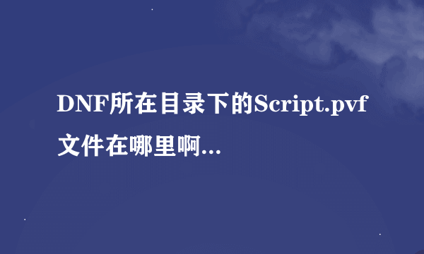 DNF所在目录下的Script.pvf文件在哪里啊```准确点```