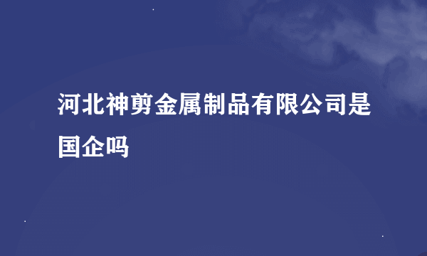 河北神剪金属制品有限公司是国企吗