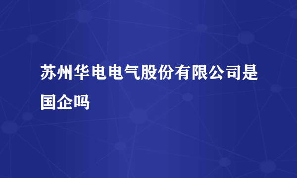 苏州华电电气股份有限公司是国企吗