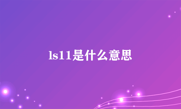 ls11是什么意思