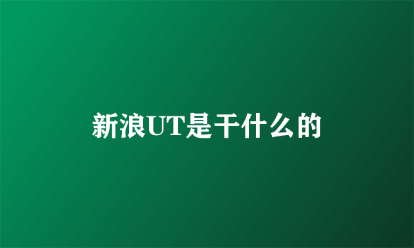 新浪UT是干什么的