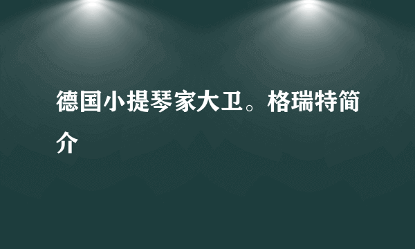 德国小提琴家大卫。格瑞特简介