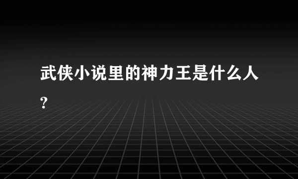 武侠小说里的神力王是什么人?