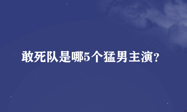 敢死队是哪5个猛男主演？