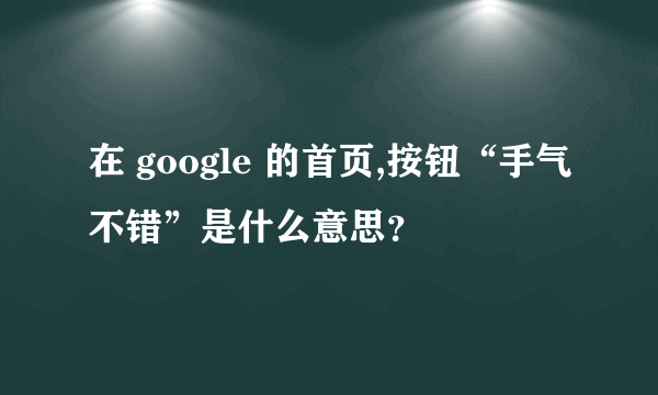 在 google 的首页,按钮“手气不错”是什么意思？