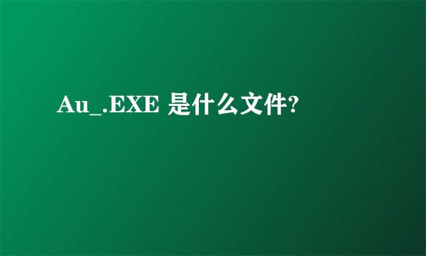 Au_.EXE 是什么文件?