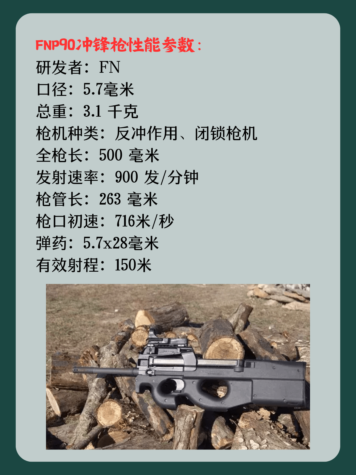 FN P90冲锋枪的介绍