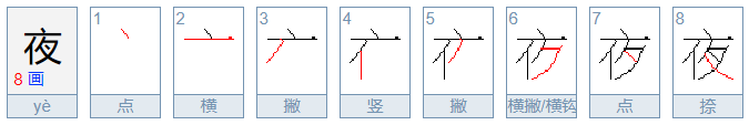 夜的笔画顺序