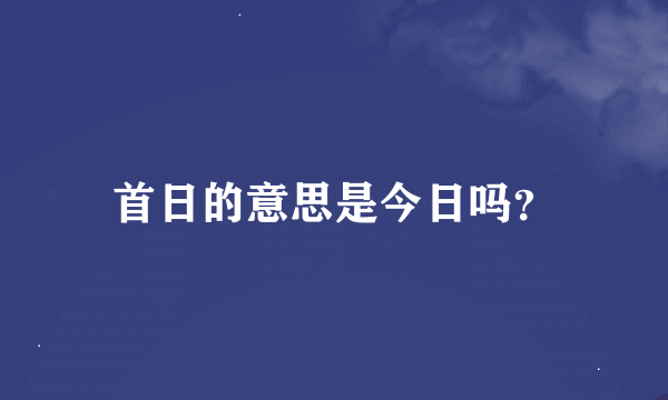 首日的意思是今日吗？