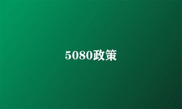 5080政策