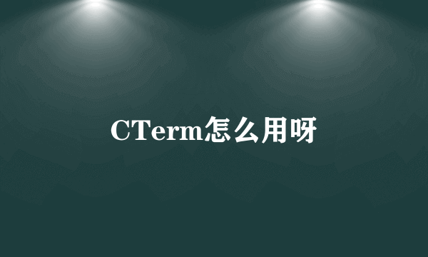 CTerm怎么用呀