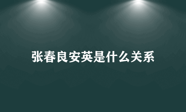 张春良安英是什么关系