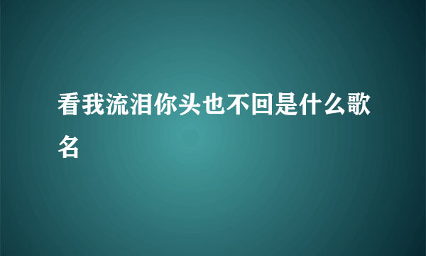 看我流泪你头也不回是什么歌名