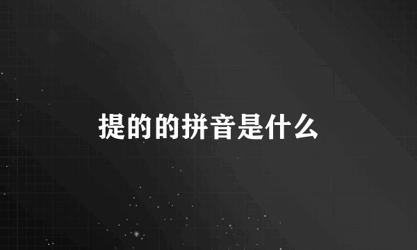 提的的拼音是什么