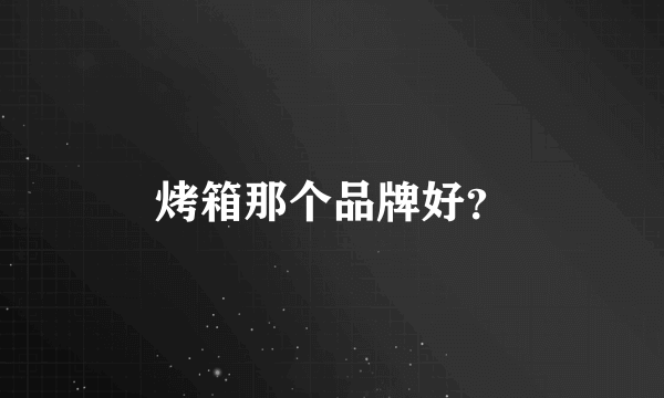 烤箱那个品牌好？