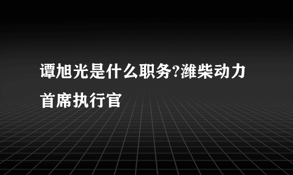 谭旭光是什么职务?潍柴动力首席执行官