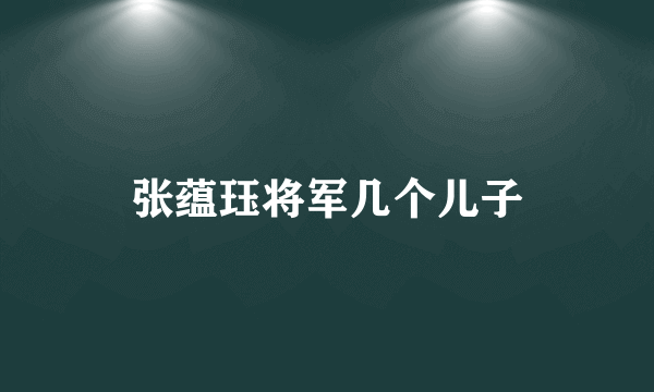 张蕴珏将军几个儿子