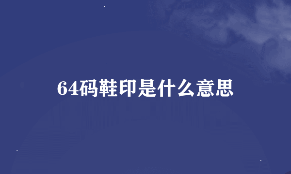 64码鞋印是什么意思