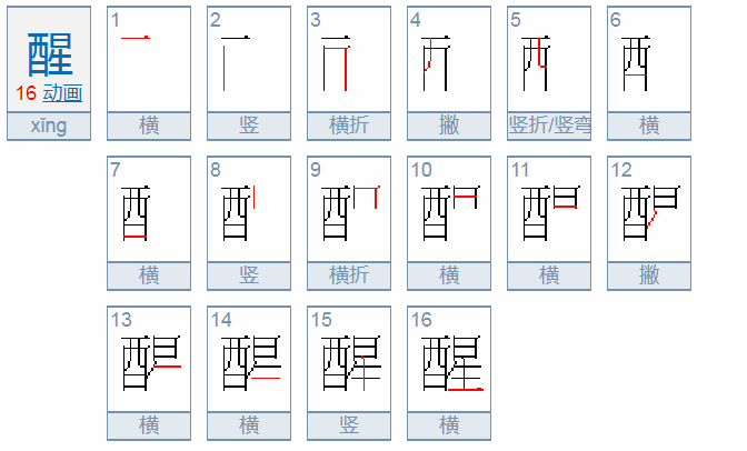 醒的组词是什么