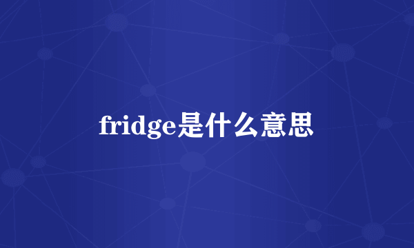 fridge是什么意思