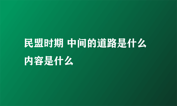 民盟时期 中间的道路是什么 内容是什么