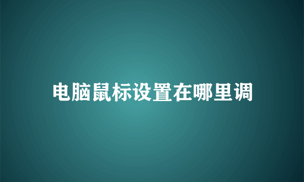 电脑鼠标设置在哪里调