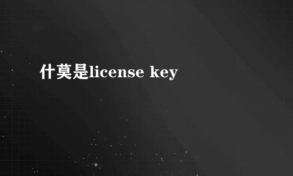 什莫是license key