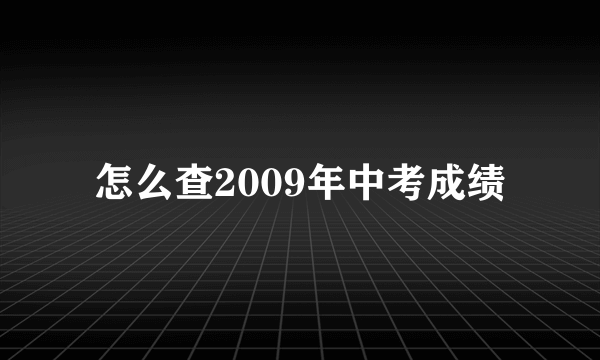 怎么查2009年中考成绩