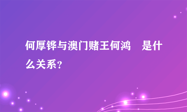 何厚铧与澳门赌王何鸿燊是什么关系？