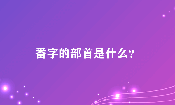 番字的部首是什么？