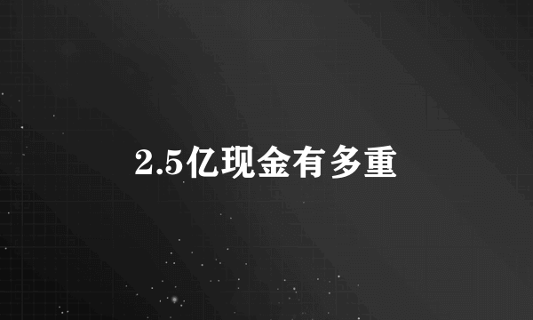 2.5亿现金有多重