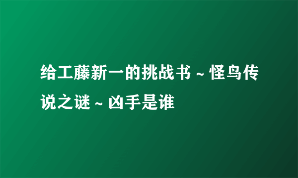 给工藤新一的挑战书～怪鸟传说之谜～凶手是谁