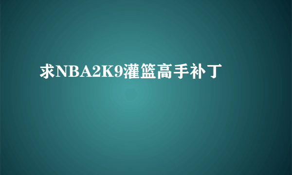 求NBA2K9灌篮高手补丁