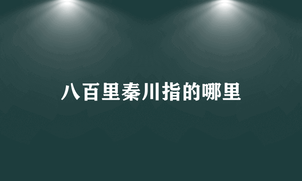 八百里秦川指的哪里