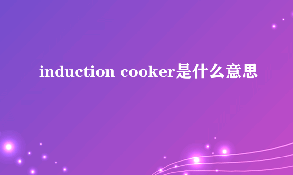 induction cooker是什么意思