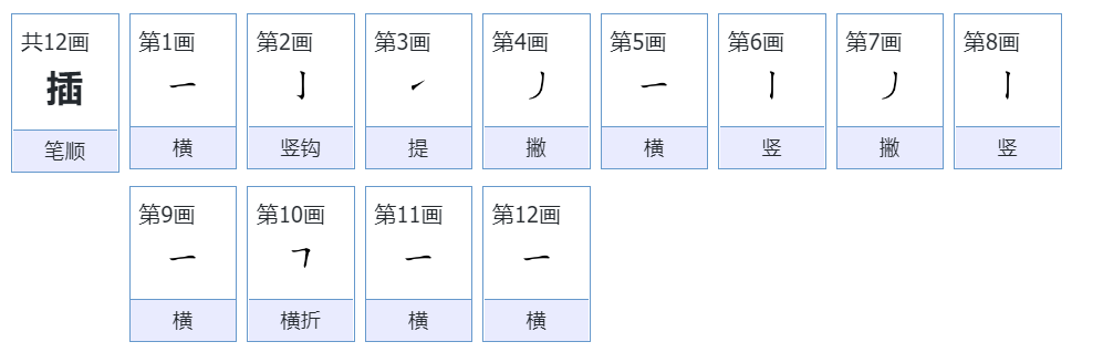 插字笔顺