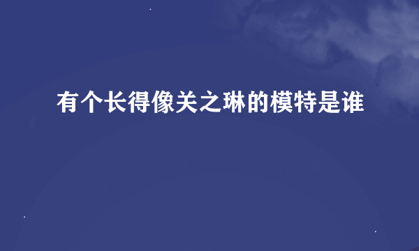 有个长得像关之琳的模特是谁