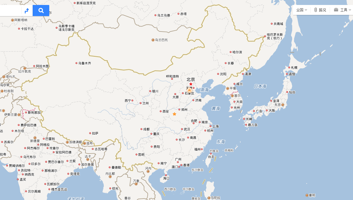 求中国，日本，韩国，朝鲜的地图(要求四国在一张图上，要清晰。)