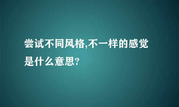 尝试不同风格,不一样的感觉是什么意思?