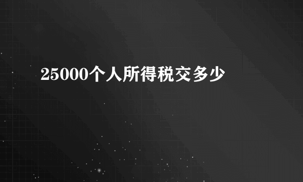 25000个人所得税交多少