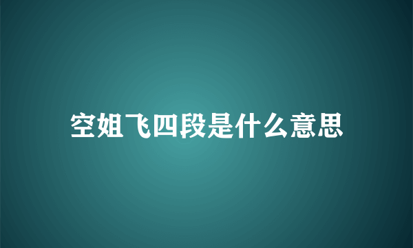 空姐飞四段是什么意思