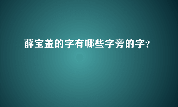 薛宝盖的字有哪些字旁的字？