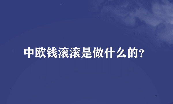 中欧钱滚滚是做什么的？