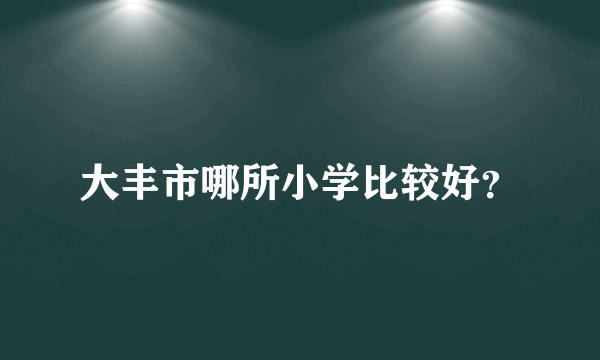 大丰市哪所小学比较好？