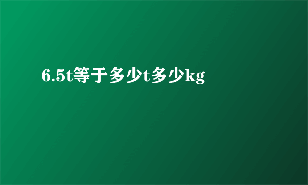 6.5t等于多少t多少kg