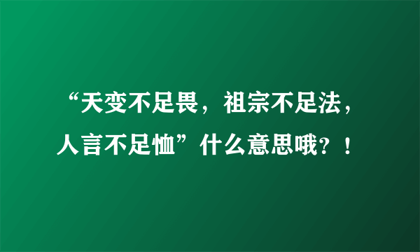 “天变不足畏，祖宗不足法，人言不足恤”什么意思哦？！